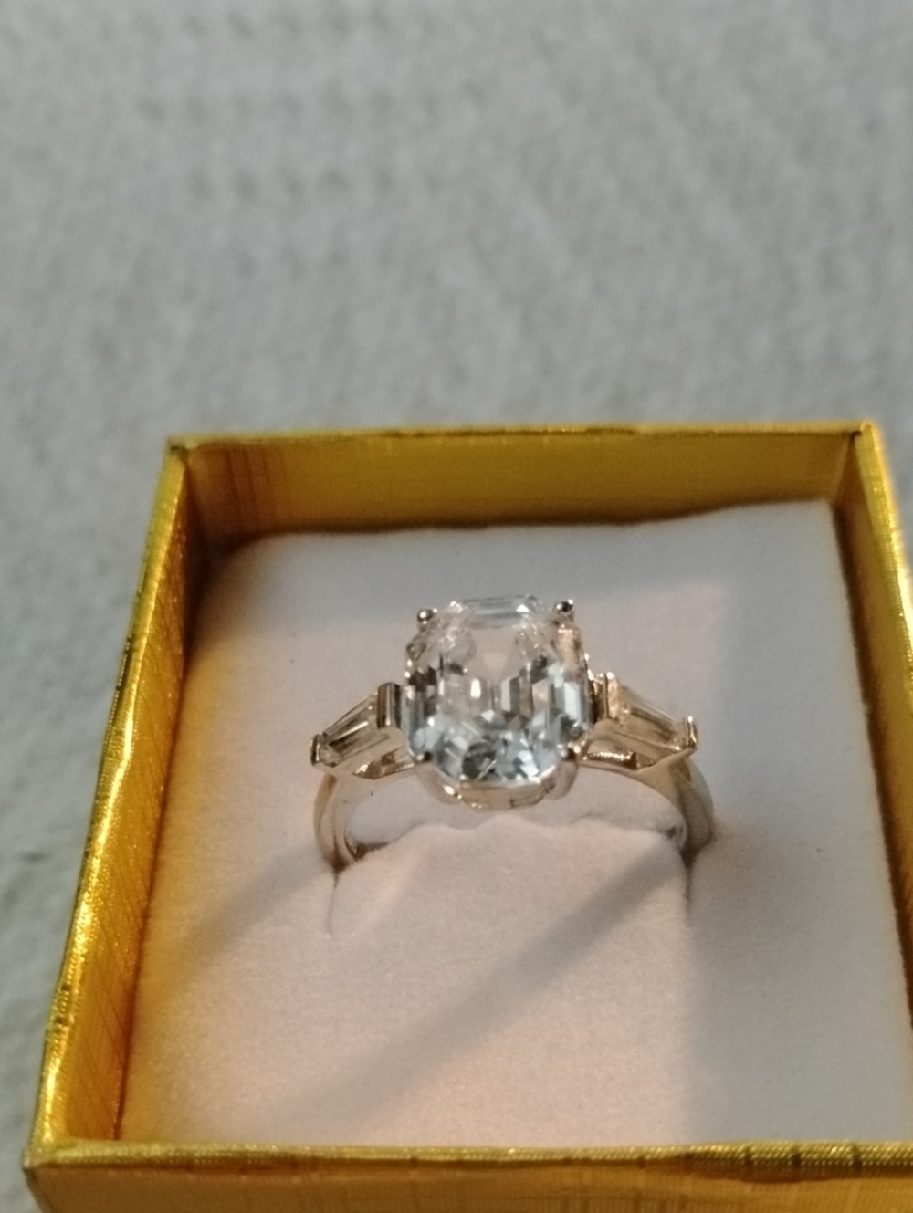 Radiance by Absolute 3-Stone Simulated Diamond Ring Size  8-1/4